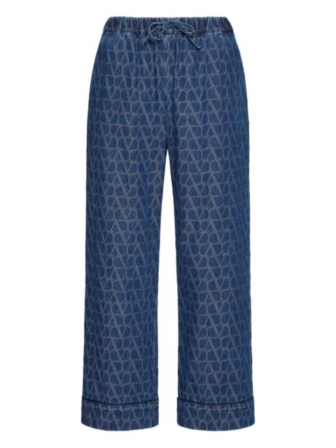 jacquard logo cropped trousers