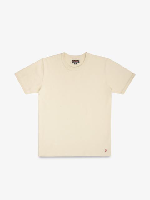 11OZ COTTON KNIT CREW NECK T-SHIRT - CREAM