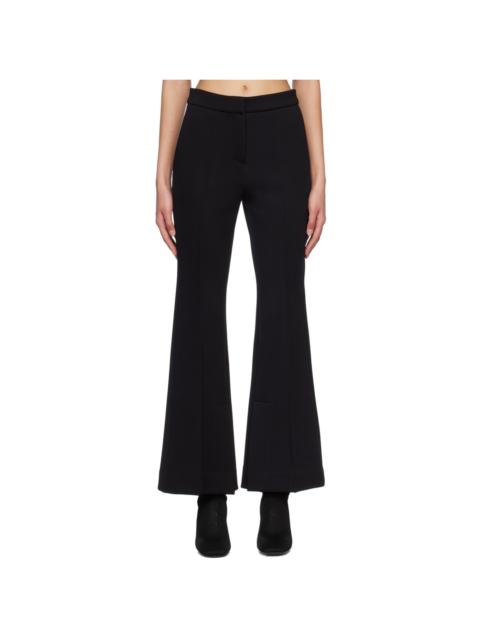 Black Double-Face Flared Trousers