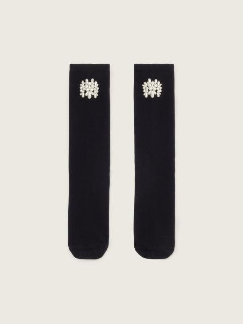 Beaded Flower Cluster Socks