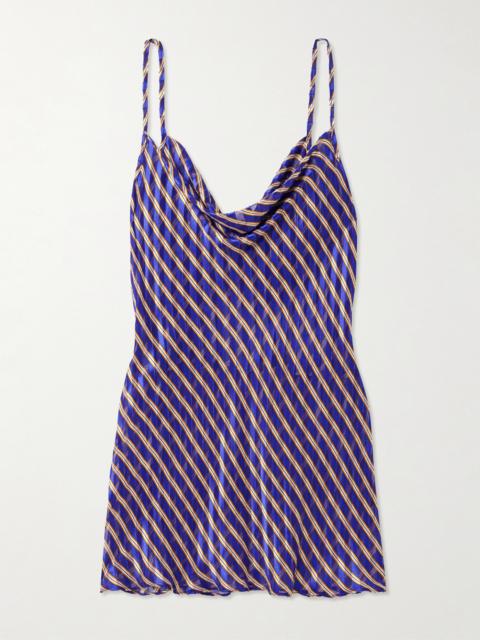 Draped Striped Devoré-satin Camisole