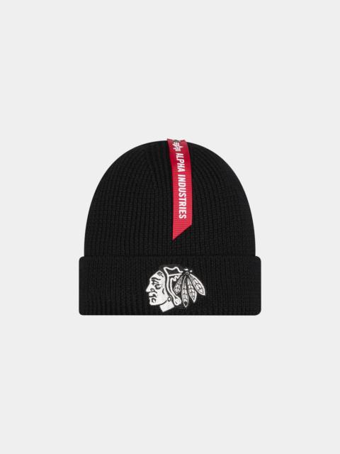 CHICAGO BLACKHAWKS X ALPHA X NEW ERA SHORT CUFF BEANIE