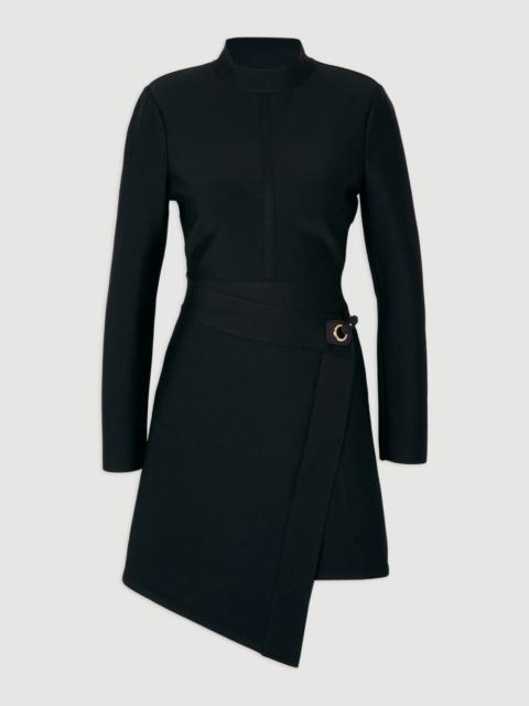 Figure Form Bandage Asymmetric Knit Mini Dress