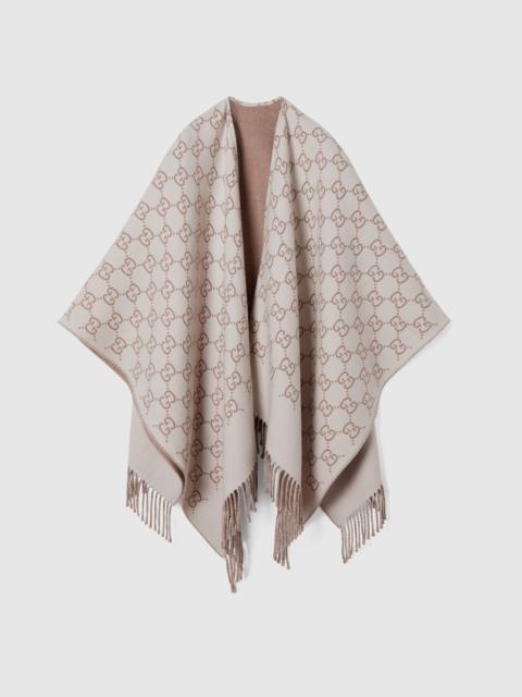 GG wool jacquard cape