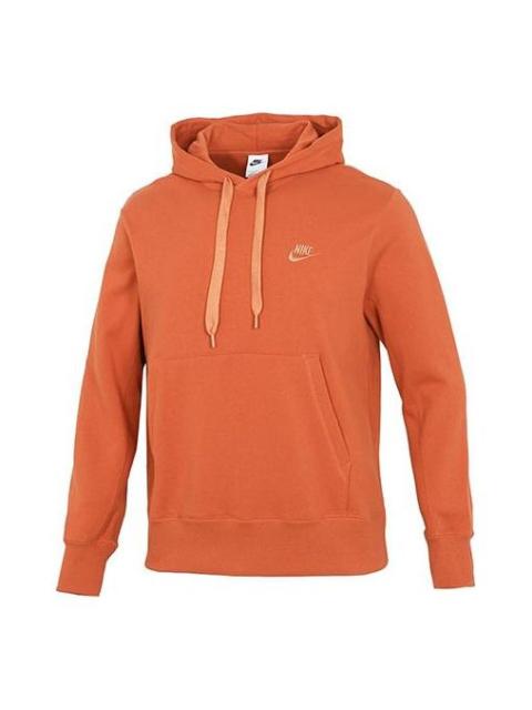 Men's Nike Sportswear French Terry Embroidered Logo Solid Color Orange Red DA0024-881