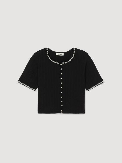 CROPPED BEADED CARDIGAN