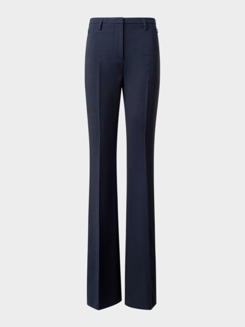Farrah Boot-Cut Mid-Rise Wool Pants