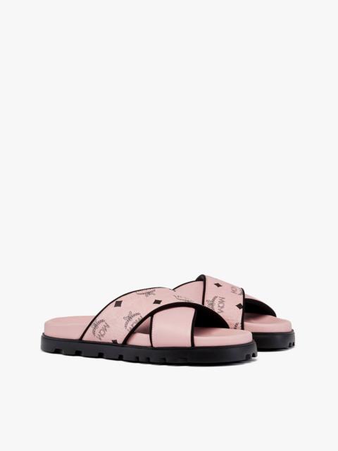 Cross Sandal in Visetos Leather Mix