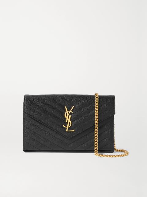 Cassandre Chain Matelassé Textured-leather Wallet