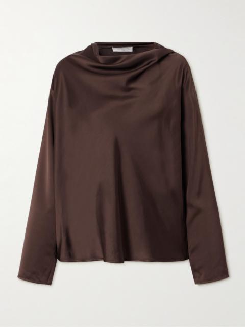 Riddy Oversized Draped Satin Blouse