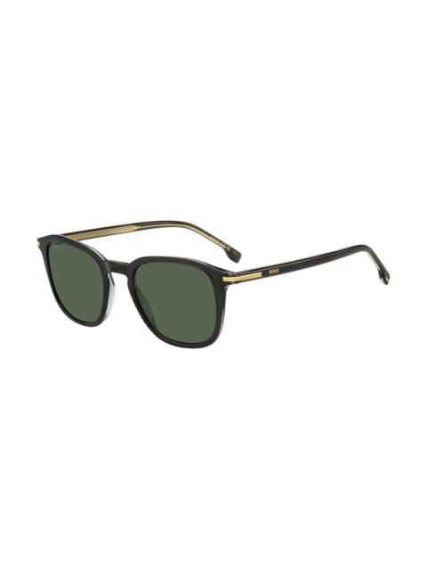BLACK-ACETATE SUNGLASSES WITH GOLD-TONE TRIMS