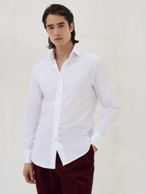 Twill basic fit shirt with spread collar