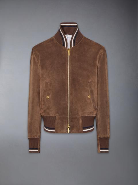 SUEDE KNIT RIB BLOUSON JACKET