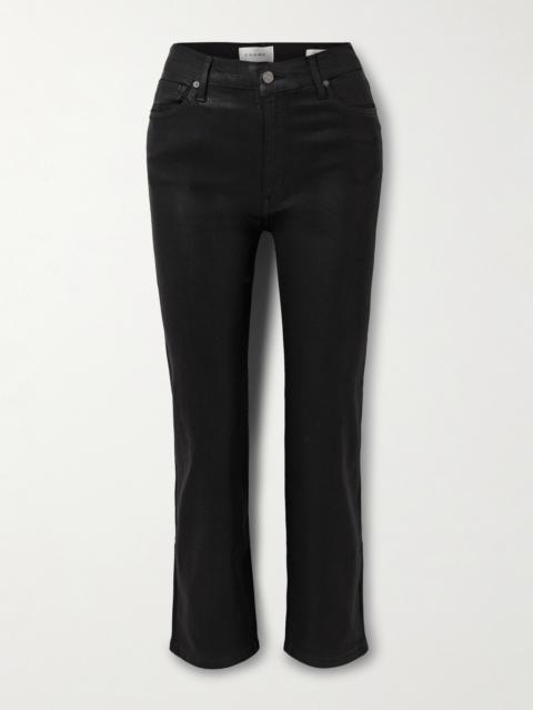Le Sleek Coated High-rise Straight-leg Jeans