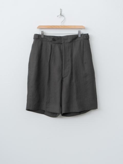 Linen Silk Mesh Gurkha Shorts - Ink Black