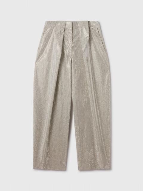 Slouchy Paneled Rhinestone-Embellished Pants
