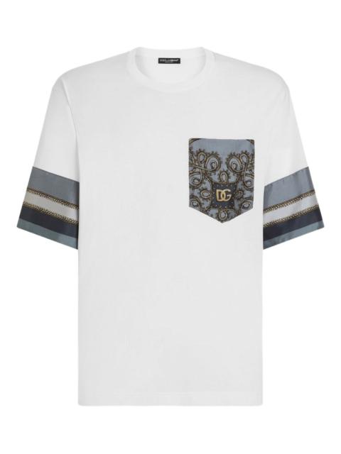 patterned short-sleeve pocket T-shirt