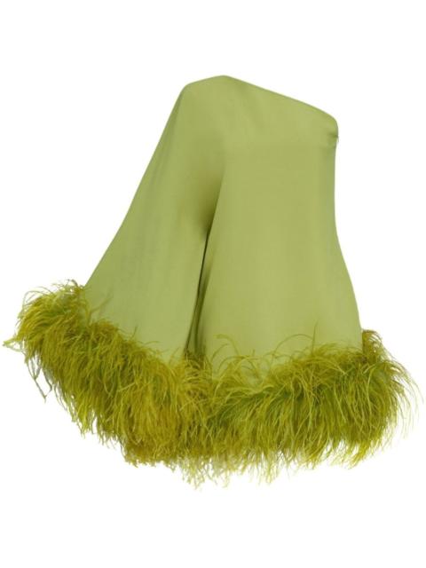 Piccolo Ubud feather-trim minidress