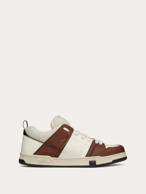 OPEN SKATE CALFSKIN AND FABRIC SNEAKER