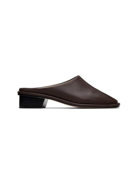 Brown Square Mule Loafers