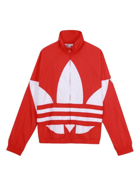 adidas originals Bg Trefoil TT Large logo Sports Jacket Red FM9891