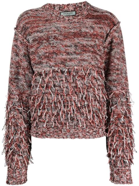 fringe-detail crew-neck sweatshirt