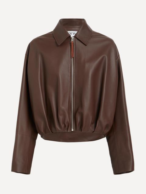 Draped Nappa Leather Jacket