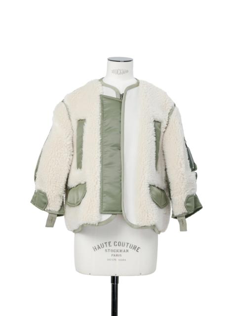 Faux Shearling x Nylon Twill Blouson
