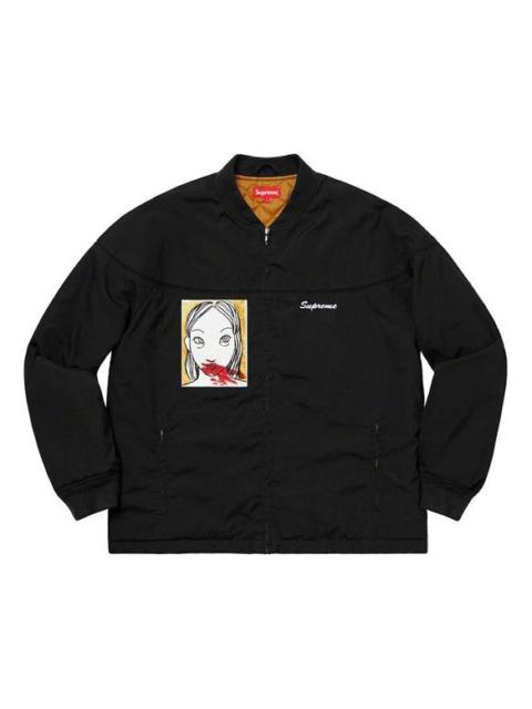 Supreme FW19 Week 3 Mug Shot Crew Jacket Back Printing Unisex Black SUP-FW19-386