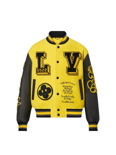 Leather Embroidered Varsity