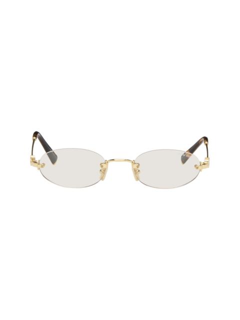 Gold Rimless Oval Glasses
