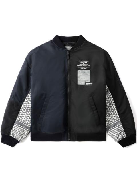 contrast-sleeve bomber jacket