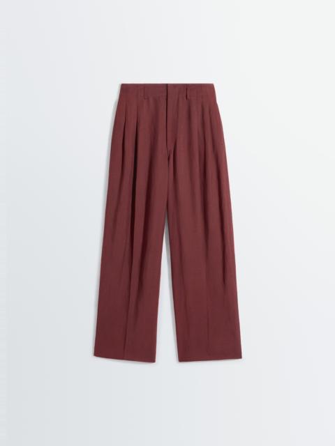 PLEATED TAILORED PANTS IN VISCOSE LINEN GABARDINE