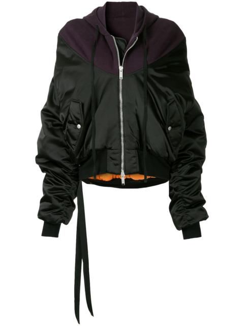 oversized hooded bomber jacket