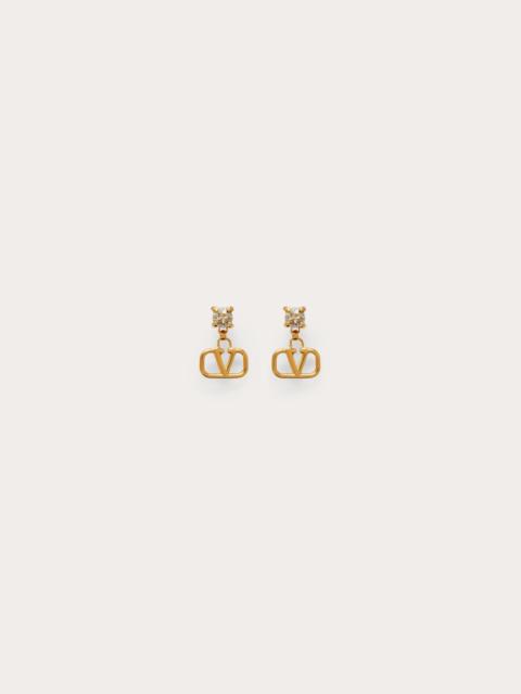 VLOGO SIGNATURE EARRINGS IN METAL AND SWAROVSKI® CRYSTALS