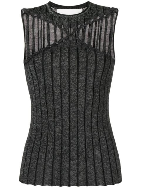 braided-detail knit top