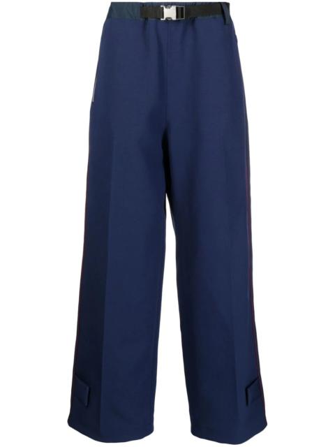 clip-belt wide-leg trousers