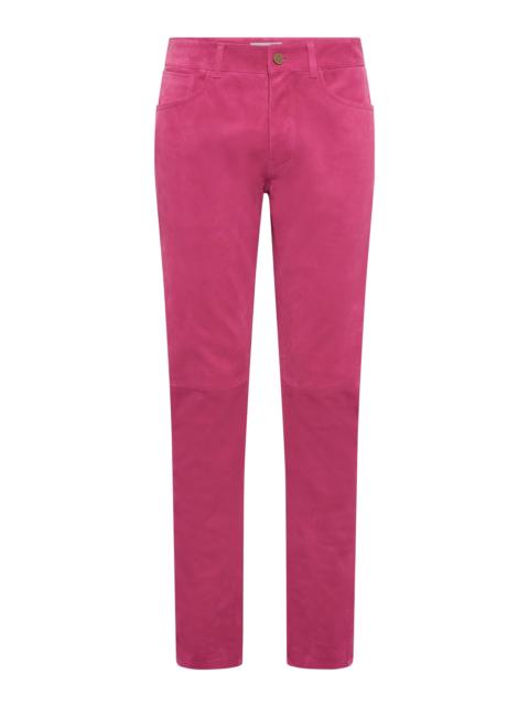 Anthony Five Pocket Pant in Fuschia Suede Corduroy