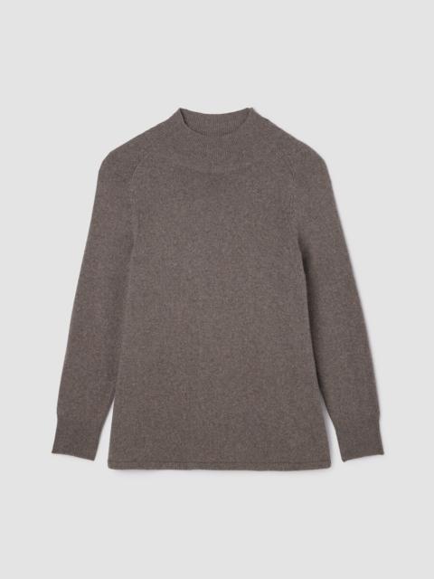 Cotton & Recycled Cashmere Turtleneck Long Top