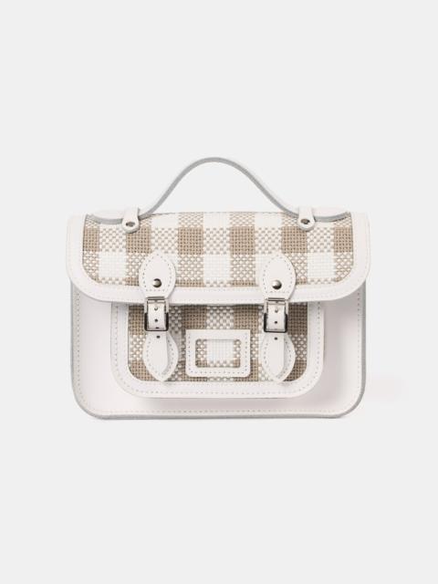 The Mini - Taupe Plaid & Brilliant White