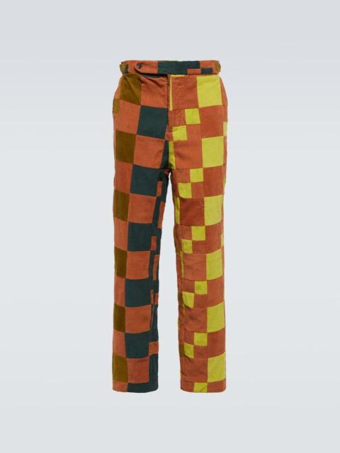 Patchwork corduroy pants