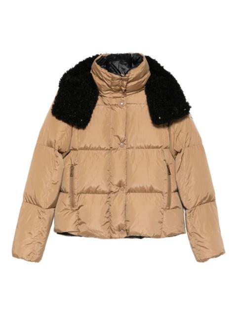 faux-fur collar zip-up coat