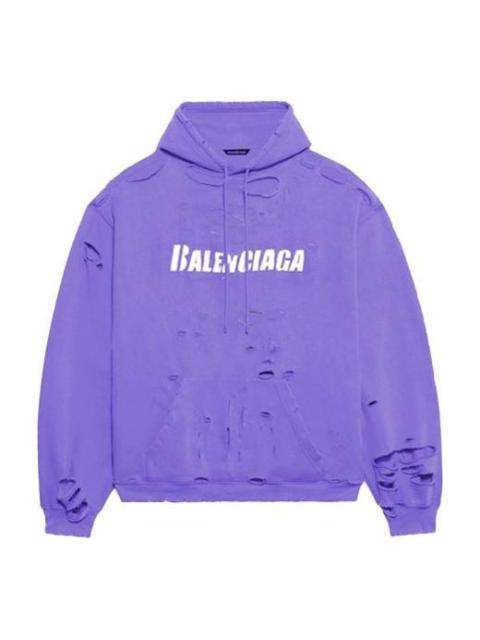 Balenciaga Caps Destroyed Hoodie 'Purple' 659403TKVB63078
