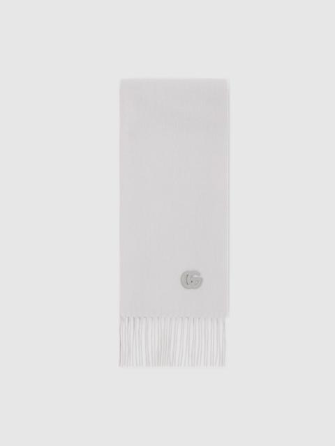 Cashmere scarf with patch