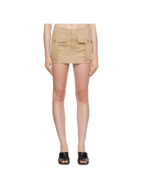 Tan Cargo Miniskirt