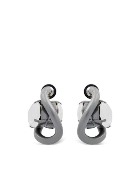 enamel crystal earrings