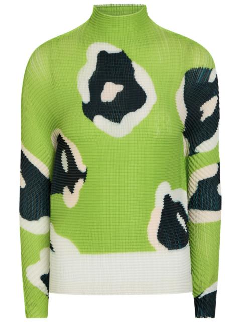 Issey Miyake Printed Pleated Woven top
