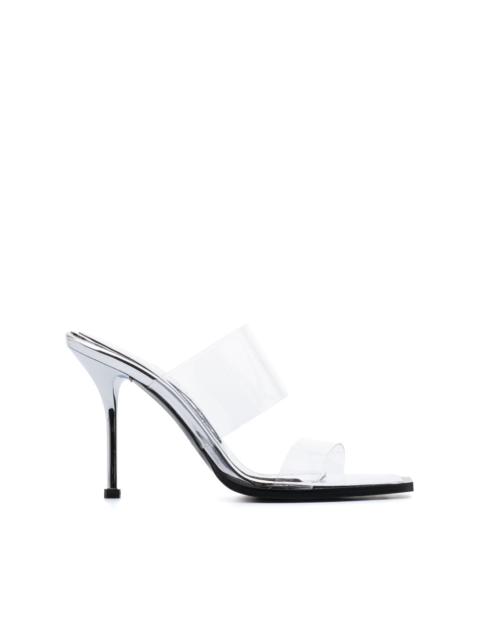 105mm transparent leather mules