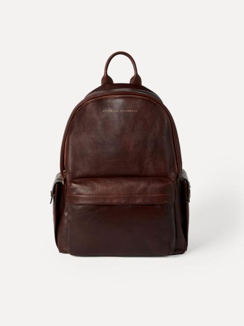 Calfskin travel backpack