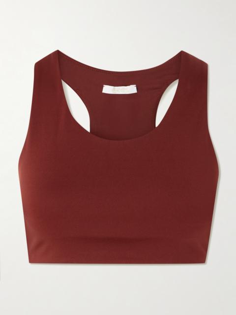 Marie-josé Cutout Embroidered Stretch-jersey Sports Bra